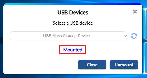 "mounted" message after a USB device has been mounted