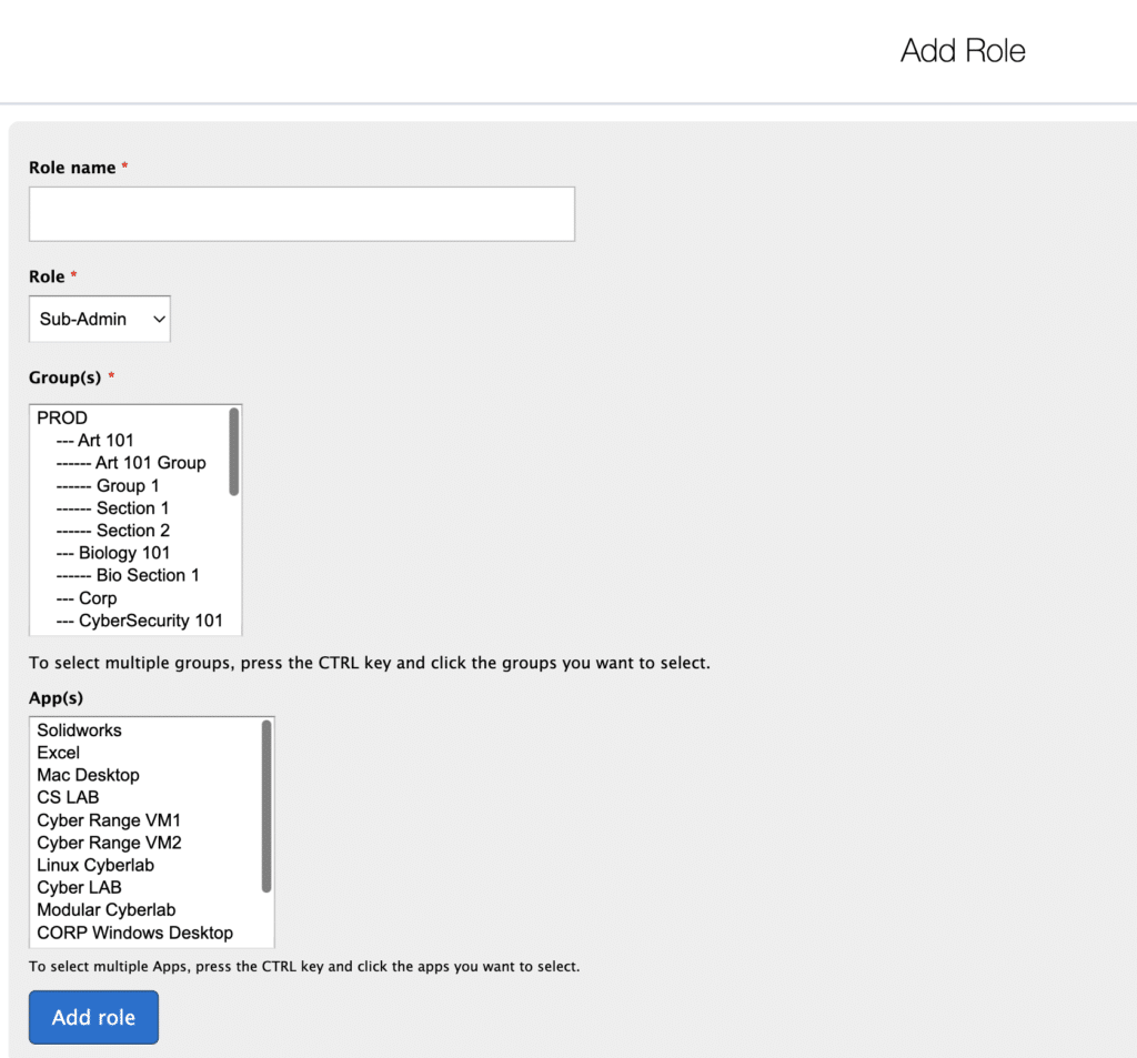 Adding Roles | Apporto