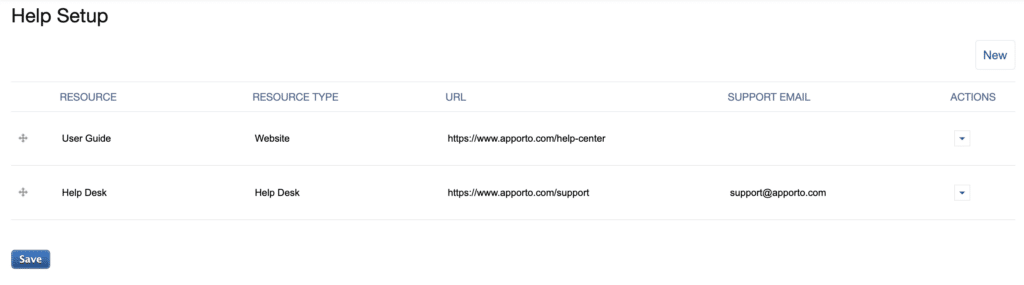 Configuring Help, Support and Feedback Links - Apporto