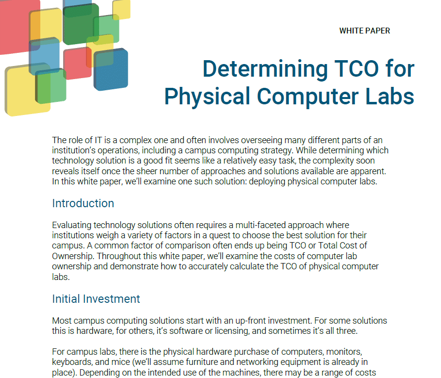 Physical Computer Lab TCO White Paper