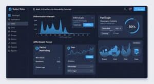 Identity provider dashboard with misconfigured authentication rules exposing hybrid desktop access