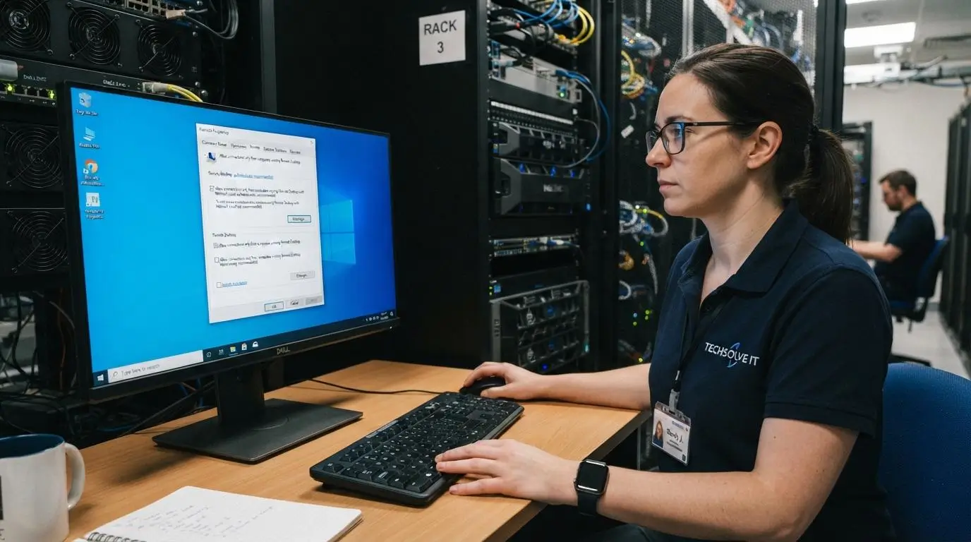 IT administrator configuring Network Level Authentication
