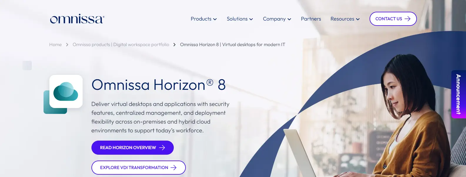 Omnissa Horizon 8 homepage