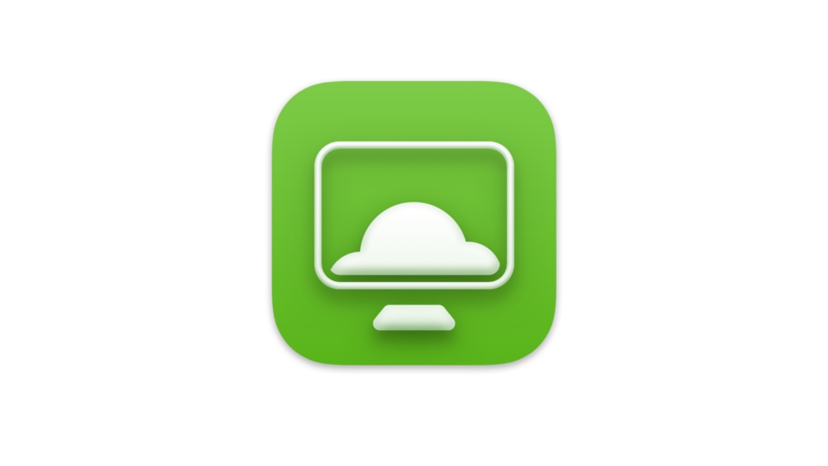 Icon representing VMware Horizon Remote Desktop as one of the cloud-based Citrix alternatives, featuring a green background with a monitor and cloud symbol.