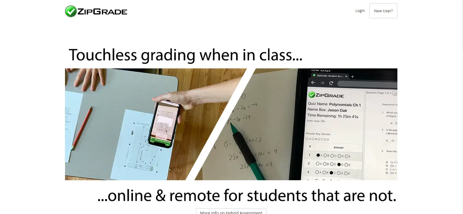 ZipGrade mobile and online grading system.