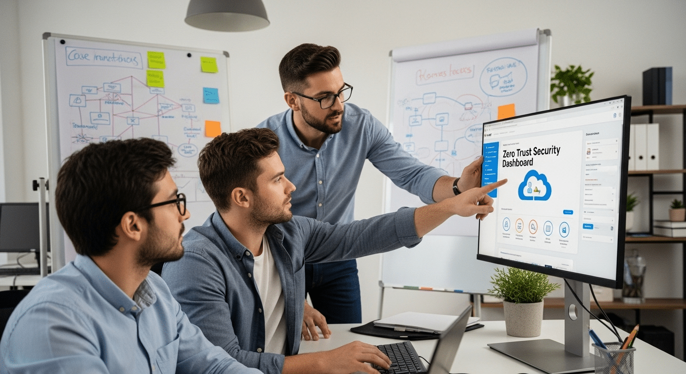 Small business IT team implementing Zero Trust security using a simple, cloud-based platform.