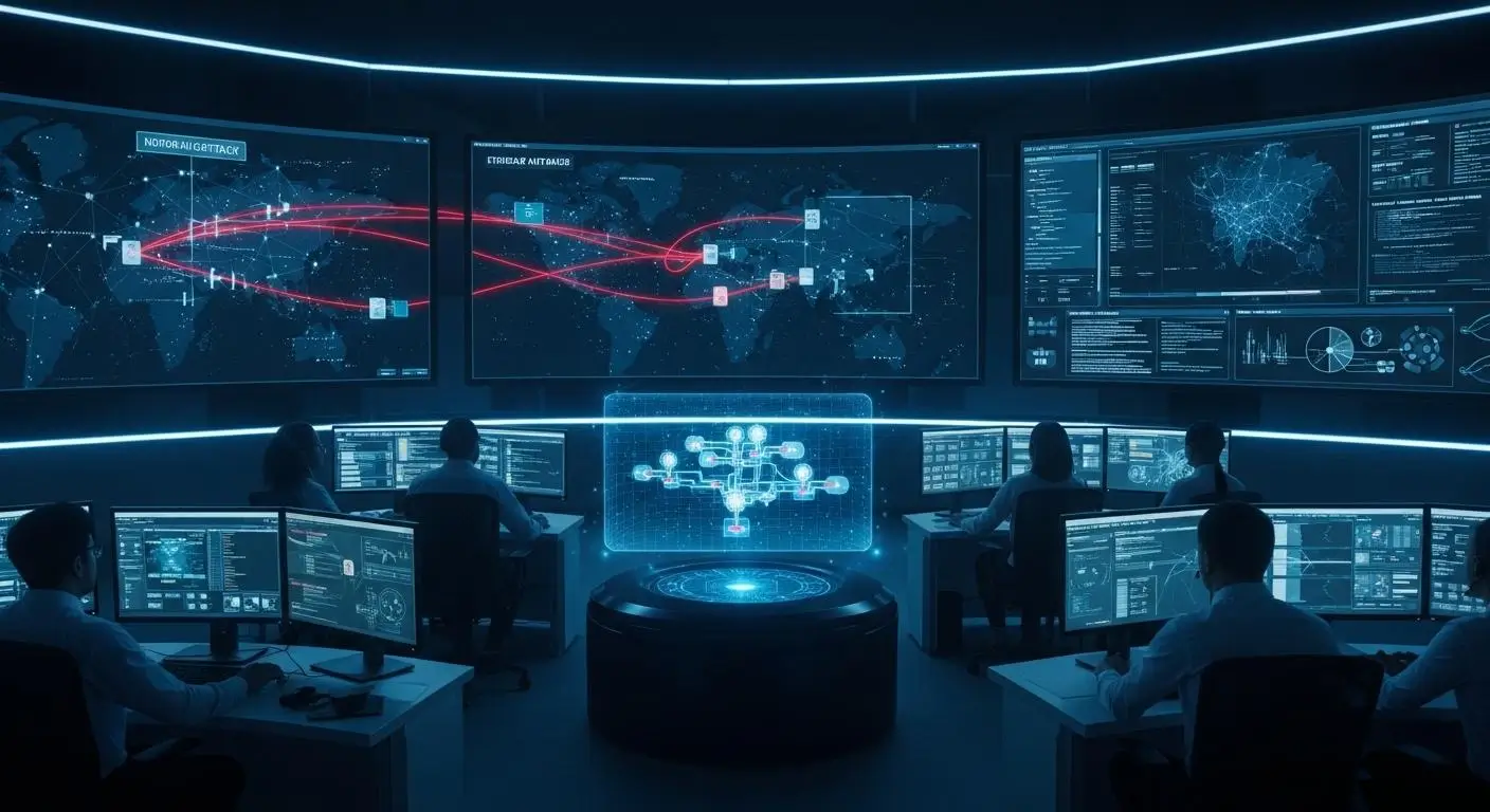 cyber warfare simulation featuring coordinated attacks