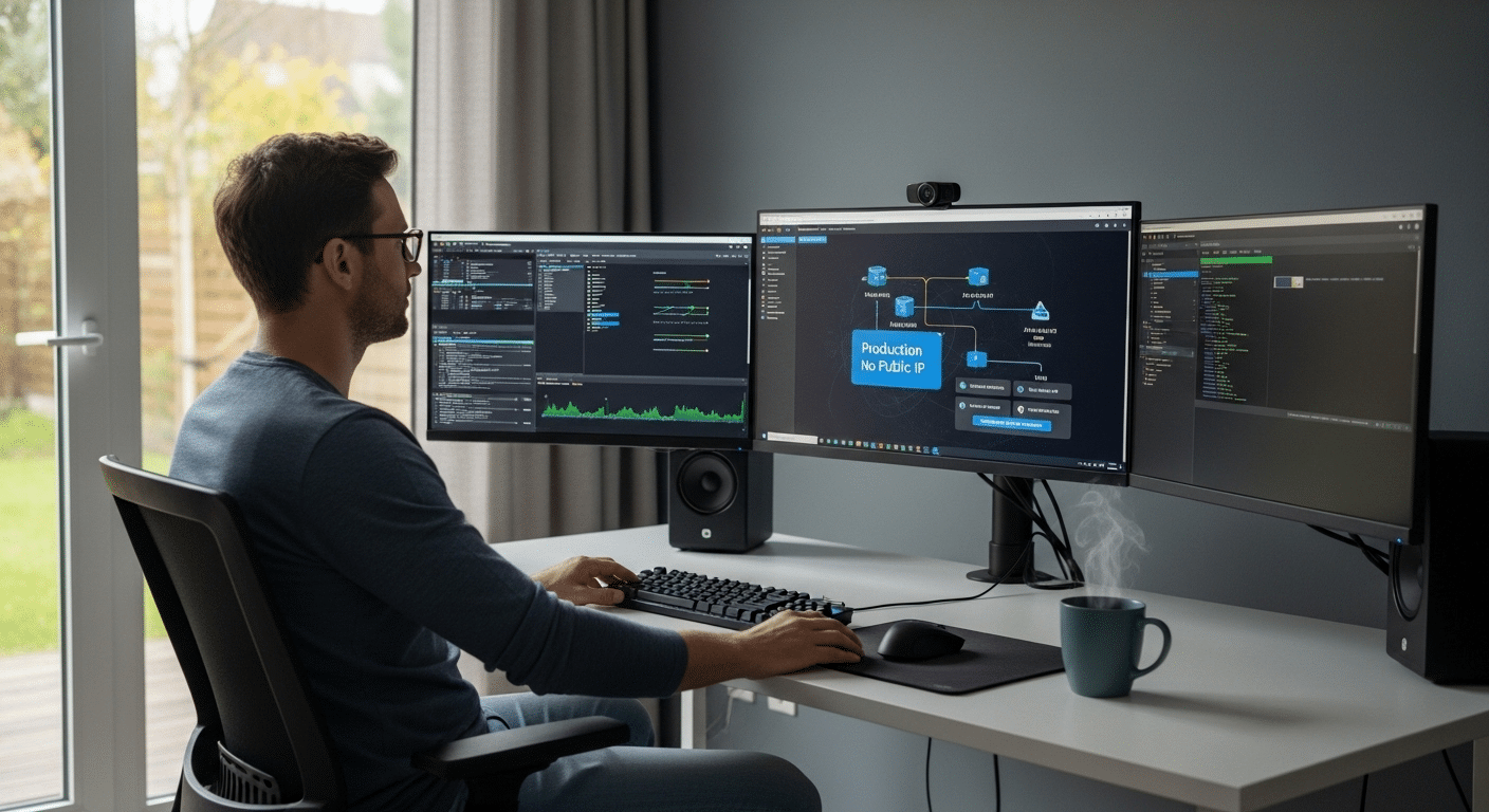 System administrator managing production servers through Azure Bastion without exposing public IP addresses.