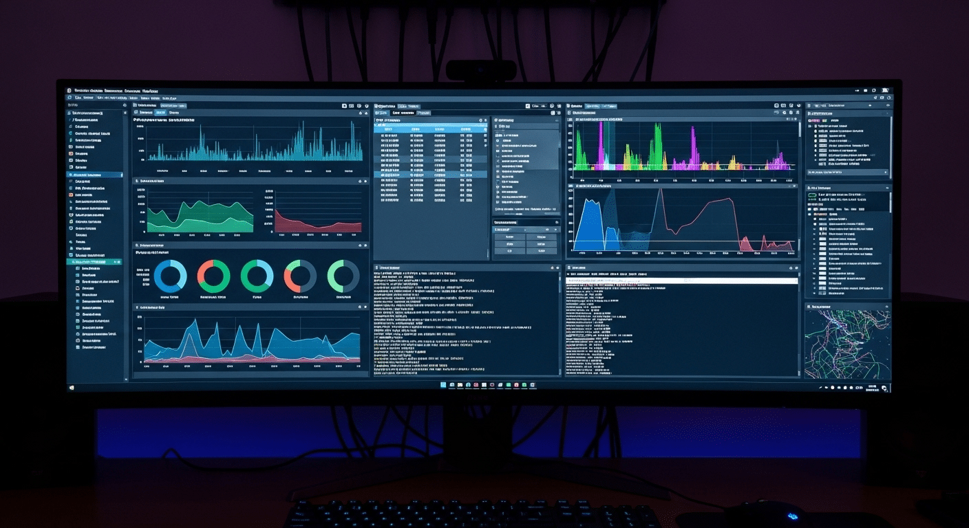 Cybersecurity home lab dashboard showing tools like Nmap, Wireshark, Metasploit, and ELK Stack monitoring network activity.