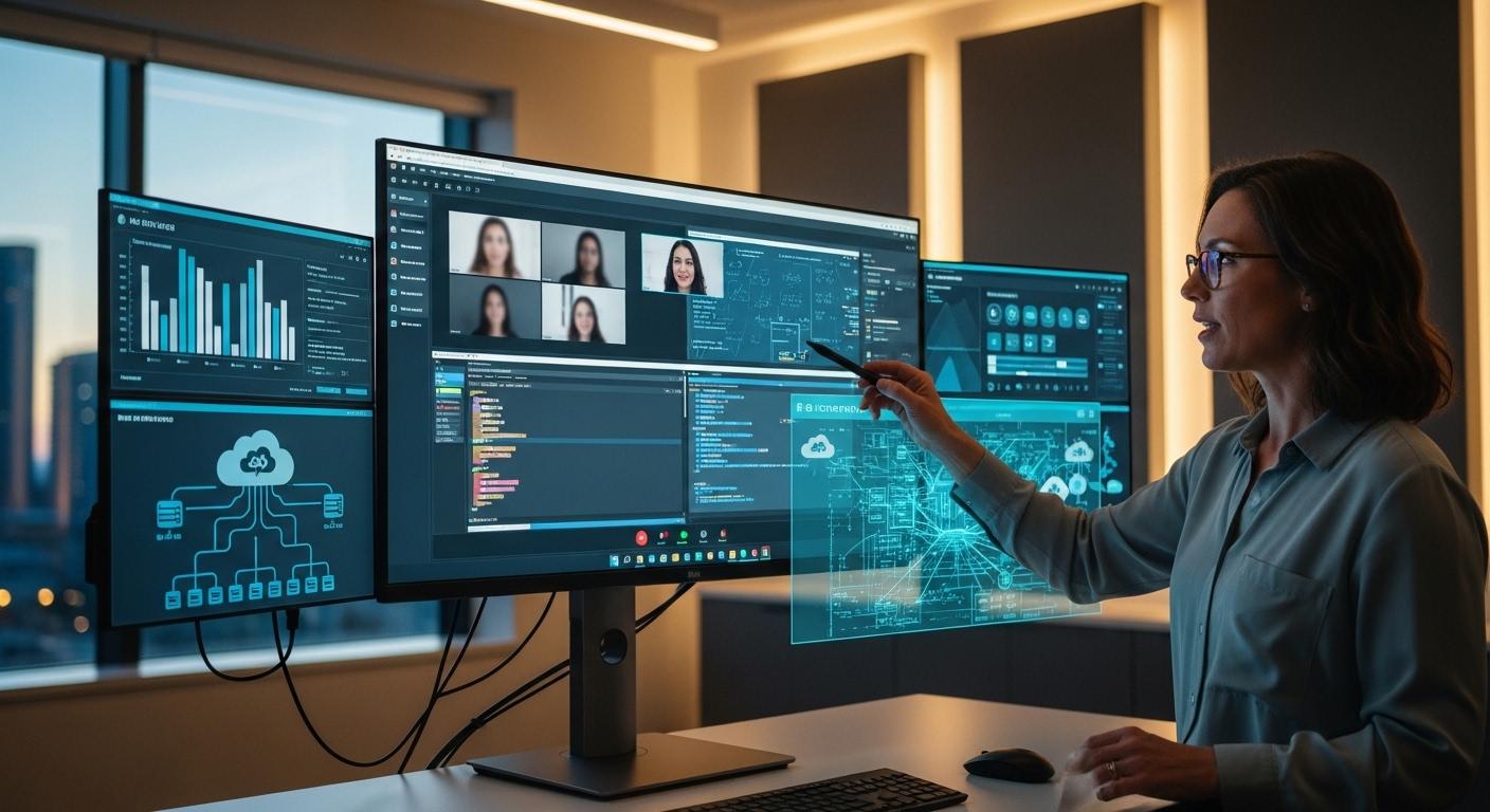 Faculty teaching through standardized virtual desktop environments with students connected through centralized cloud infrastructure