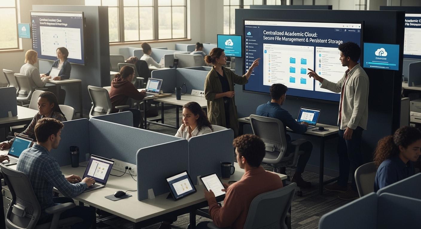 loud-hosted academic workspace with centralized file management and persistent cloud storage access.