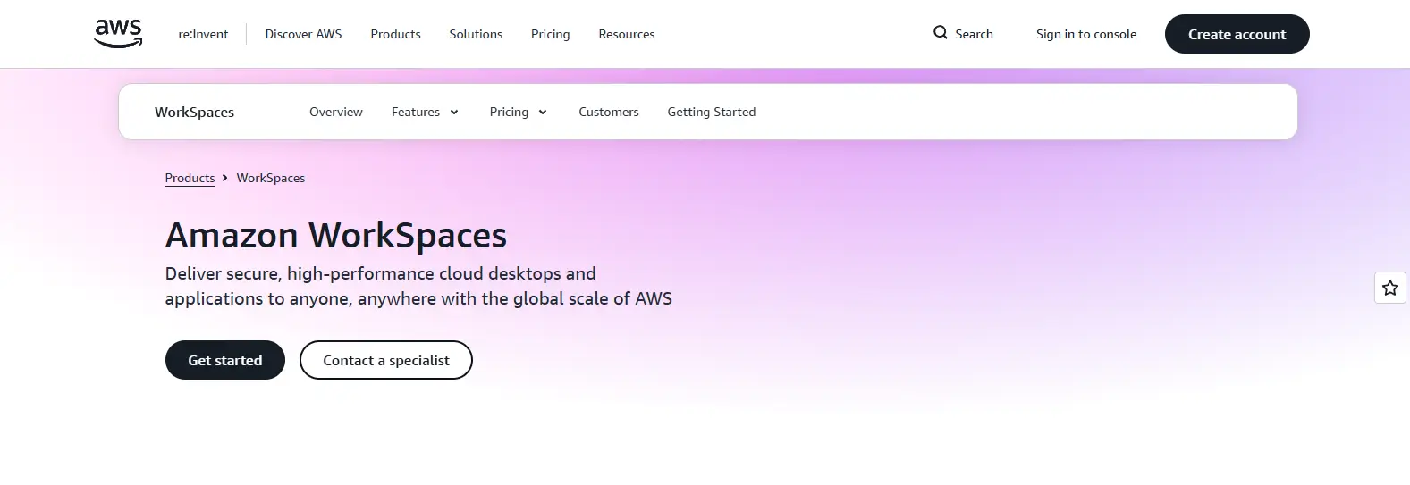 Amazon WorkSpaces cloud-based virtual desktop solution