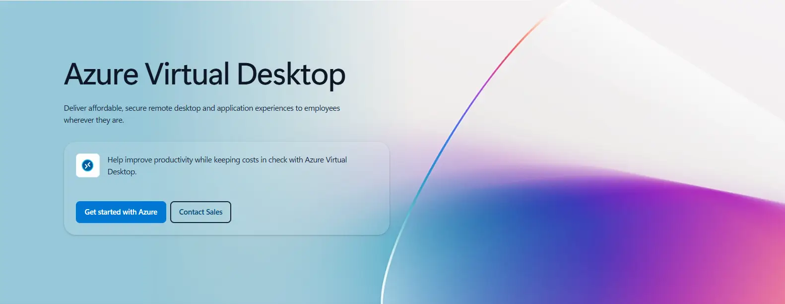 Azure Virtual Desktop dashboard highlighting secure and scalable cloud-based virtual desktop solutions.