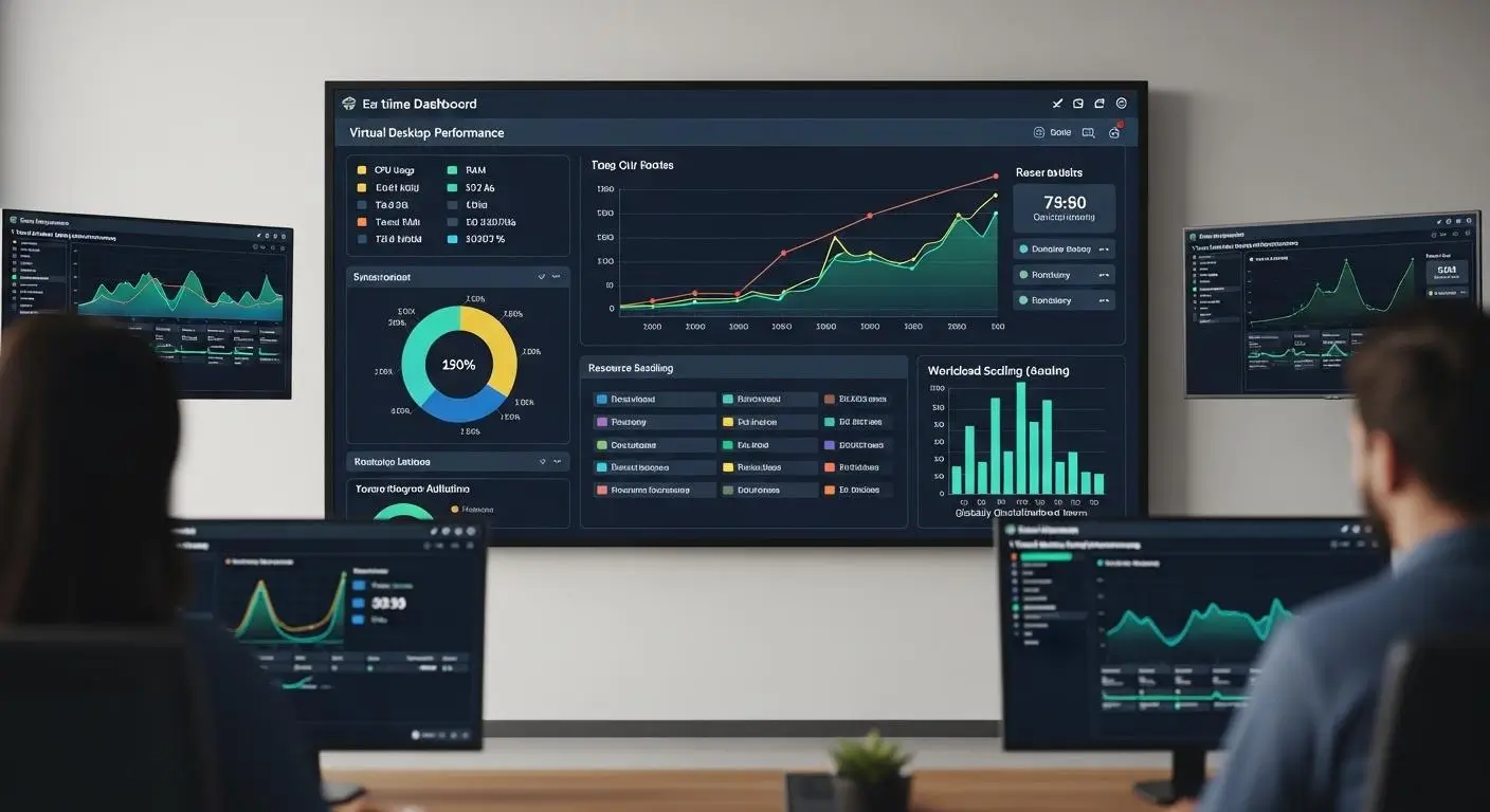 Enterprise dashboard monitoring virtual desktop performance
