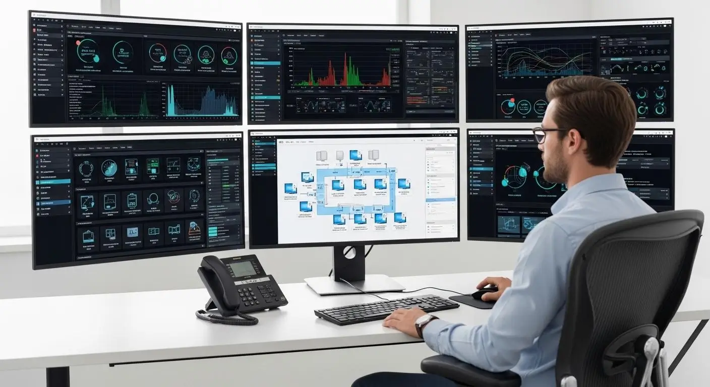 IT administrator managing centralized virtual desktops