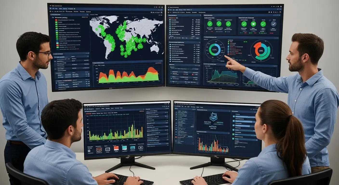 IT administrators managing virtual labs while monitoring network latency