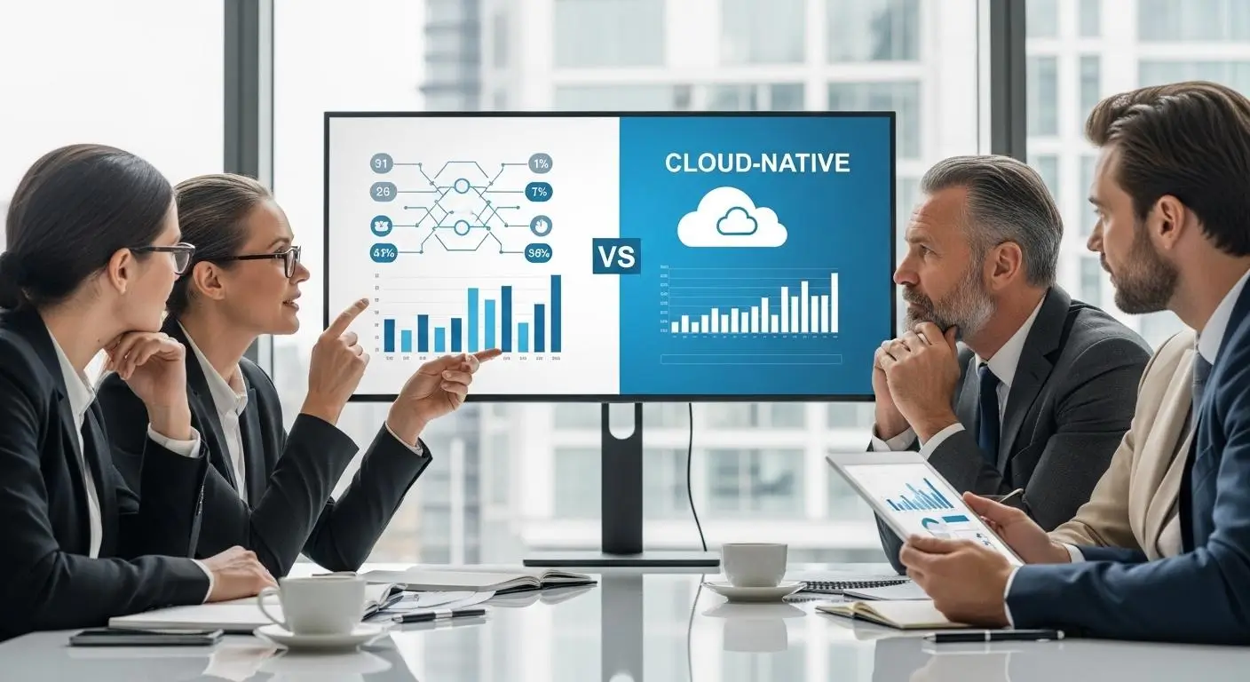 IT leaders evaluating modern virtual desktop platforms, comparing legacy virtualization complexity with cloud-native simplicity and efficiency.