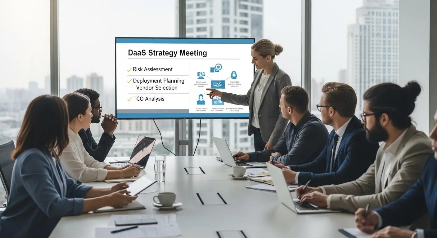 IT strategy meeting focused on assessing DaaS risks