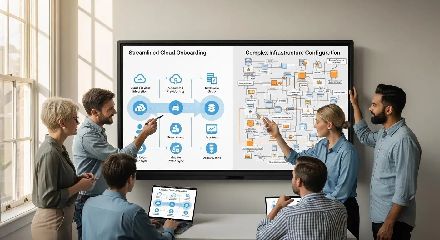 IT team comparing virtual desktop deployment workflows