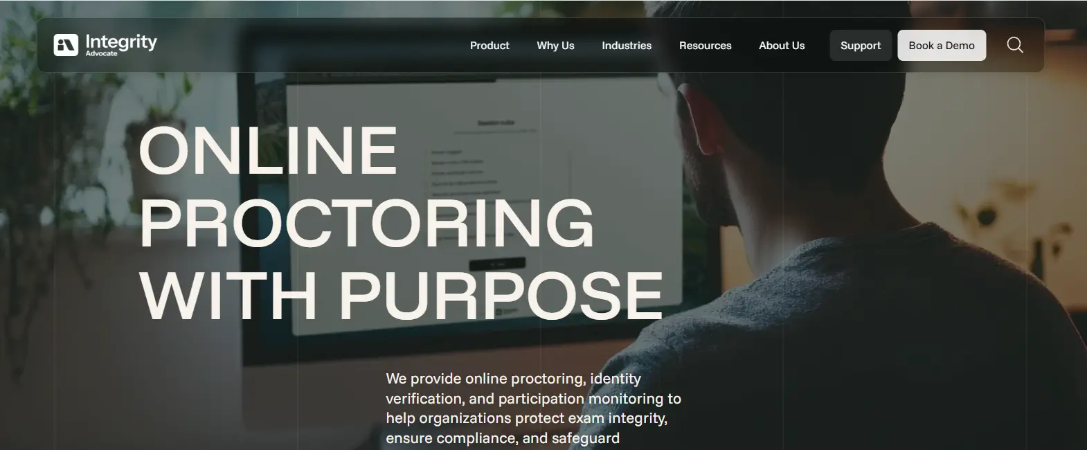 Integrity Advocate online proctoring platform providing exam monitoring