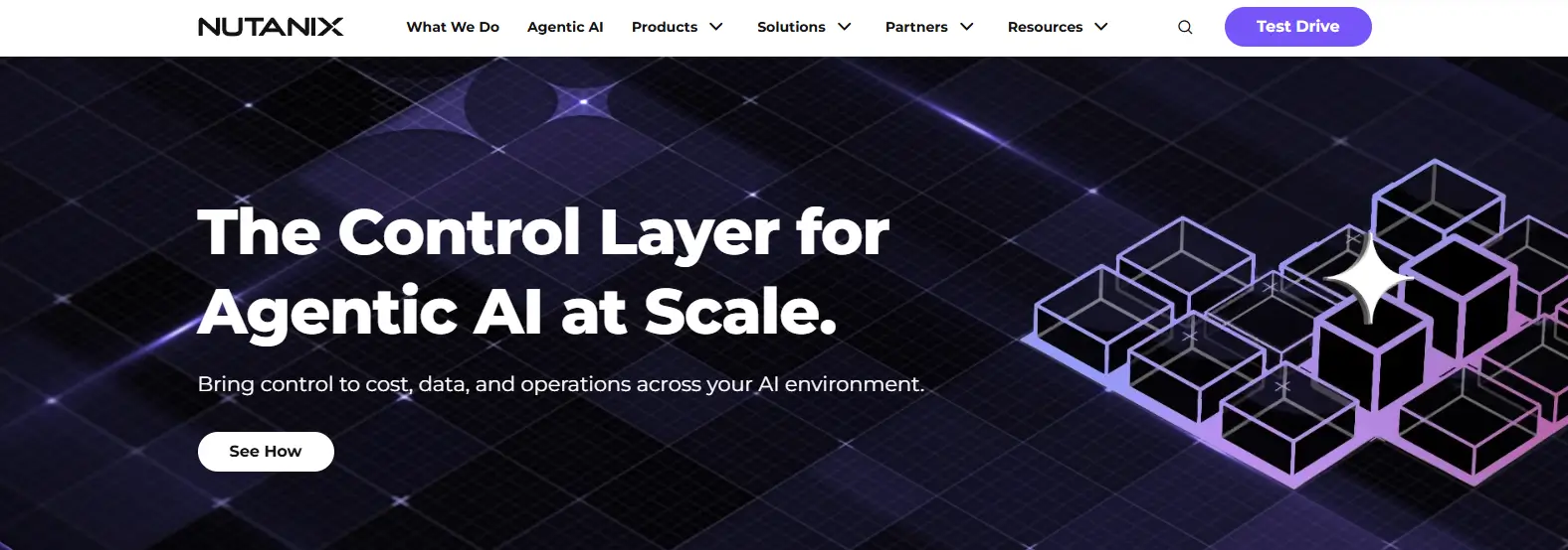 Nutanix platform homepage highlighting AI-powered infrastructure