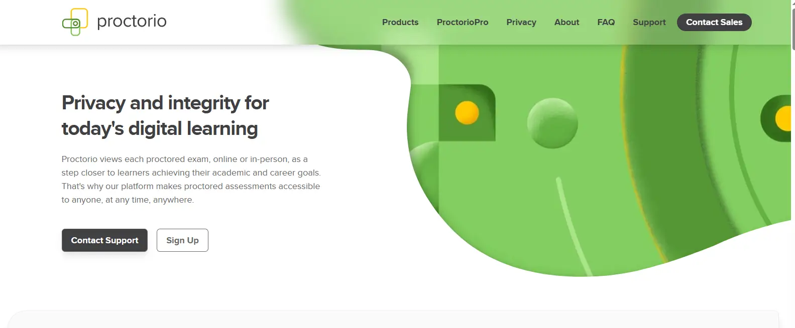 Proctorio online proctoring platform highlighting privacy-focused exam monitoring