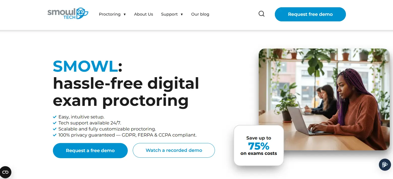 SMOWL digital exam proctoring platform providing privacy-focused online assessment monitoring