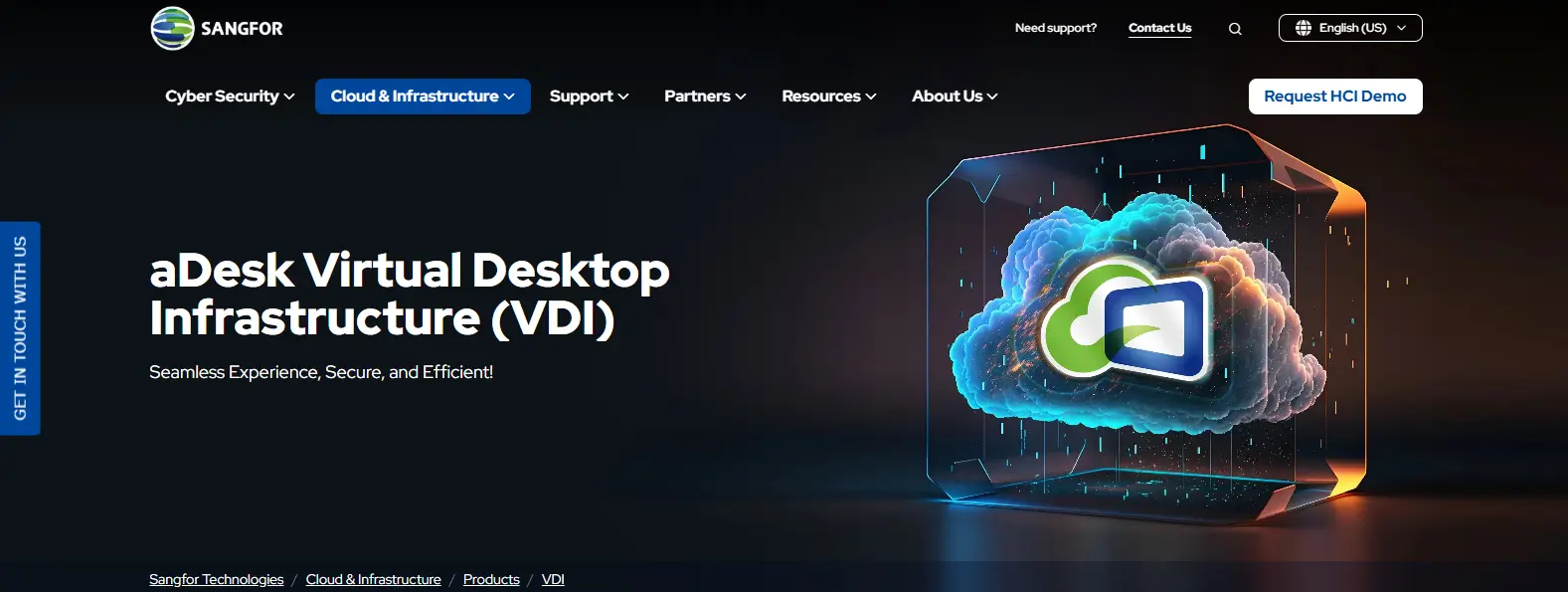Sangfor aDesk VDI platform delivering secure virtual desktops