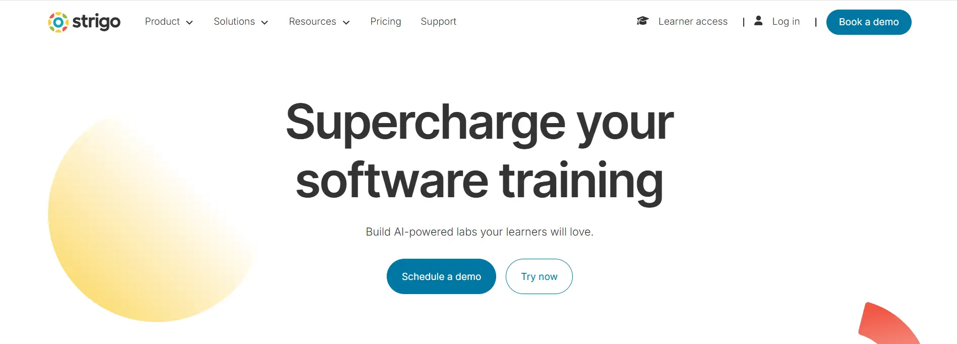 Homepage of a virtual instructor-led training platform featuring AI-powered hands-on labs.