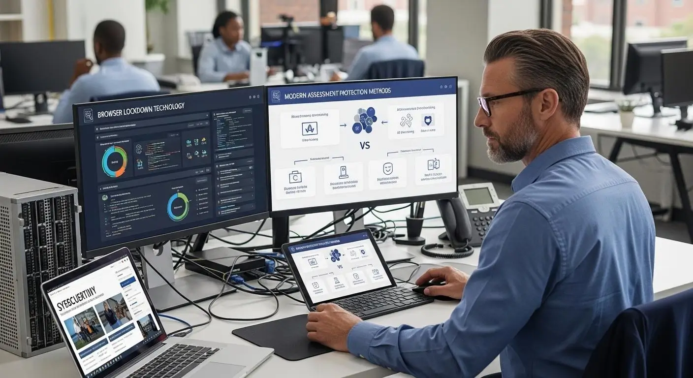University IT administrator evaluating online exam security gaps