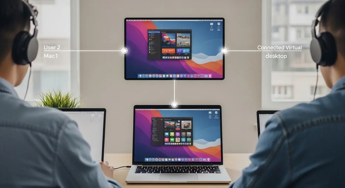 Users connecting to virtual desktops from Windows, Mac, and Linux devices.