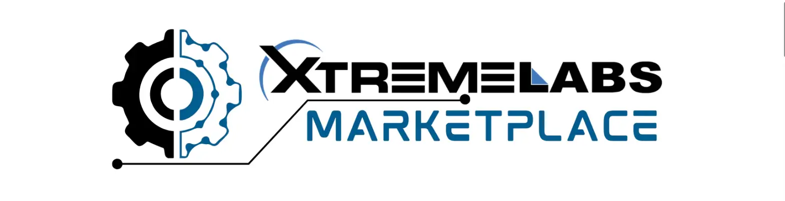XTREMELABS Marketplace logo featuring a gear and circuit design representing virtual labs and technical training solutions.
