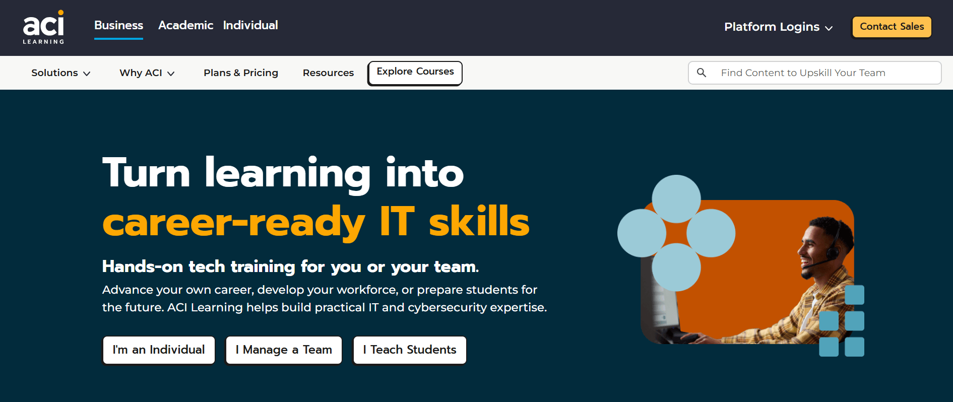 ACI Learning hands-on IT training platform offering certification preparation