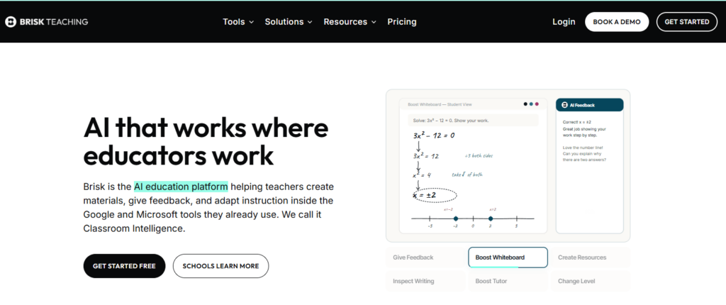 AI-powered education platform helping teachers create learning materials, provide personalized feedback, and streamline classroom instruction.