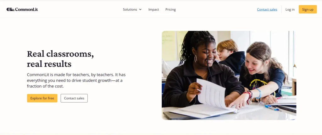 CommonLit literacy platform supporting student writing