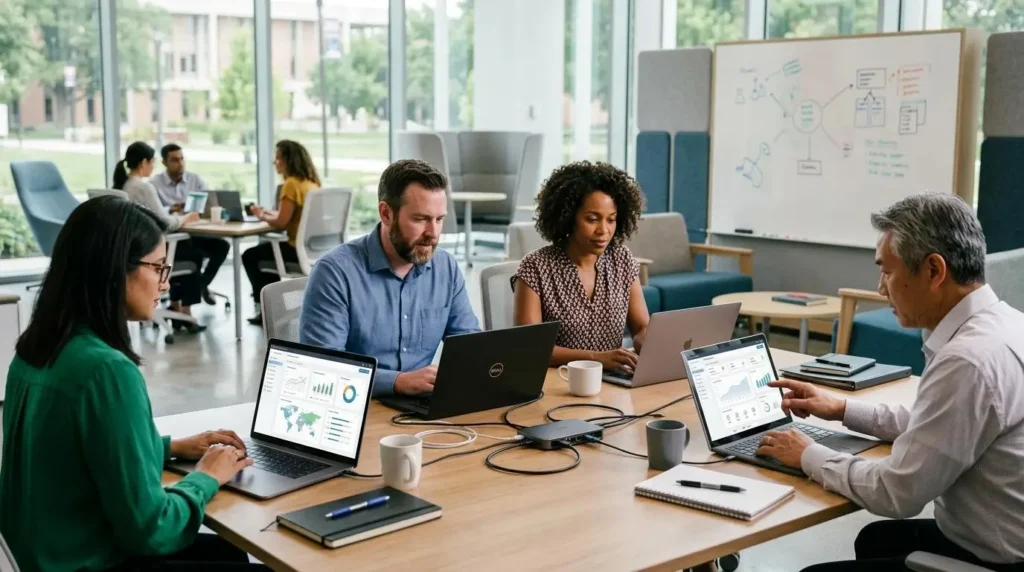 Modern education technology workspace