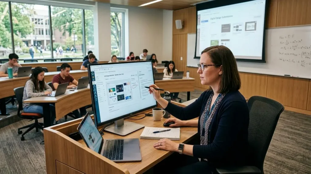 Modern higher education classroom