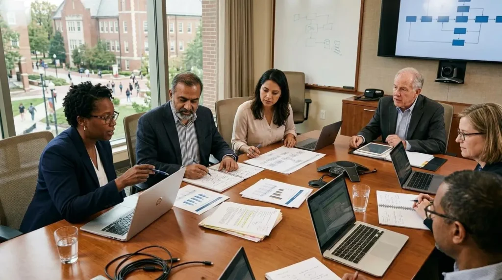 university leadership meeting focused on educational technology planning