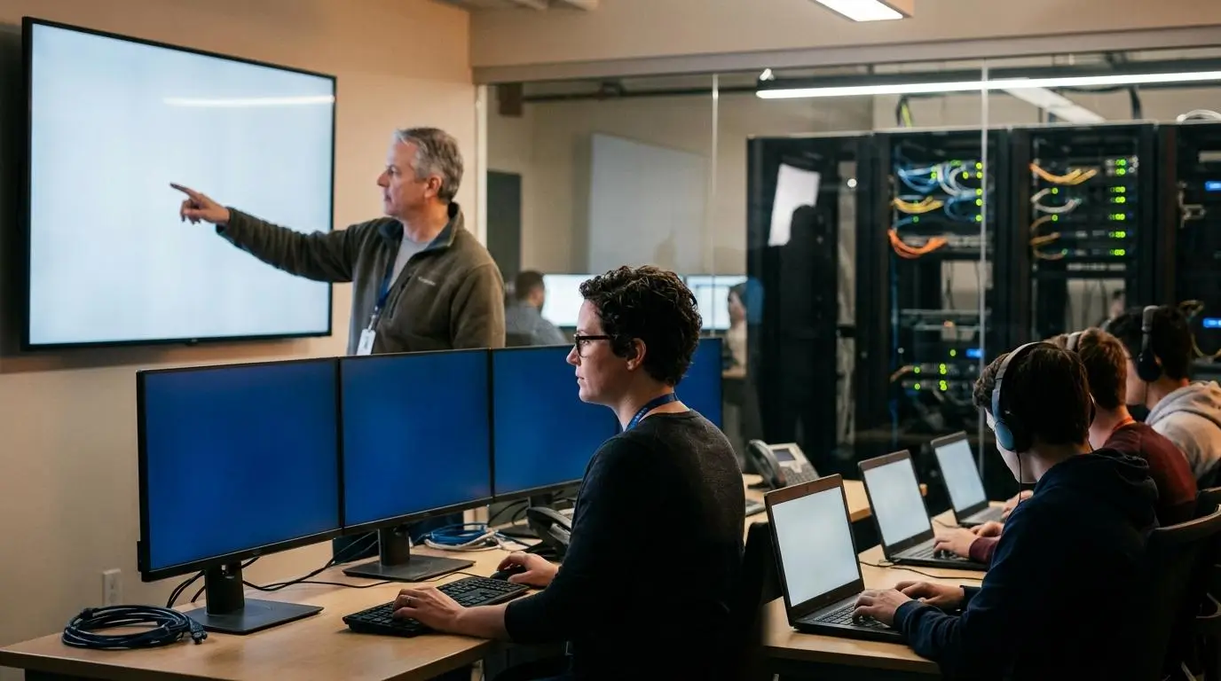 University IT administrator managing secure online exam