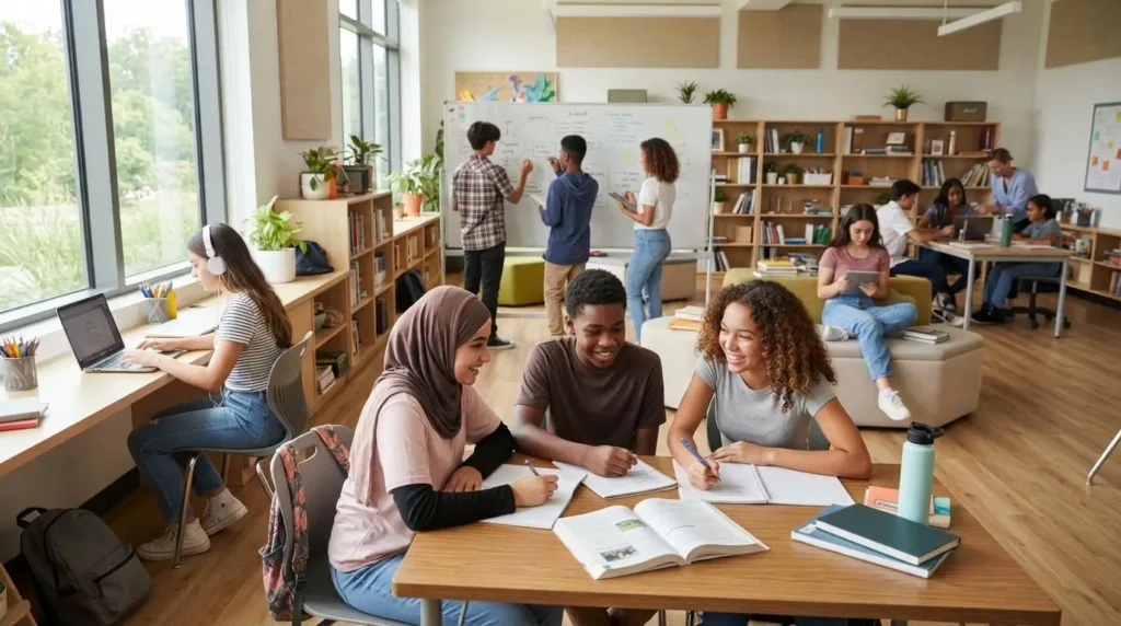 diverse students learning in different ways