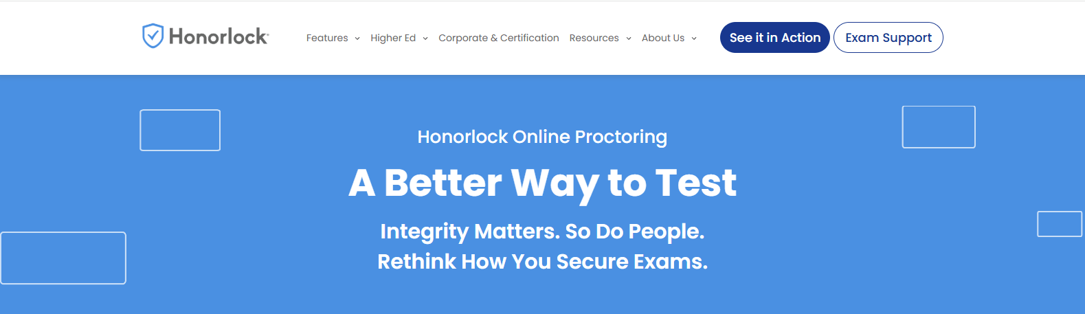 Honorlock online proctoring platform.