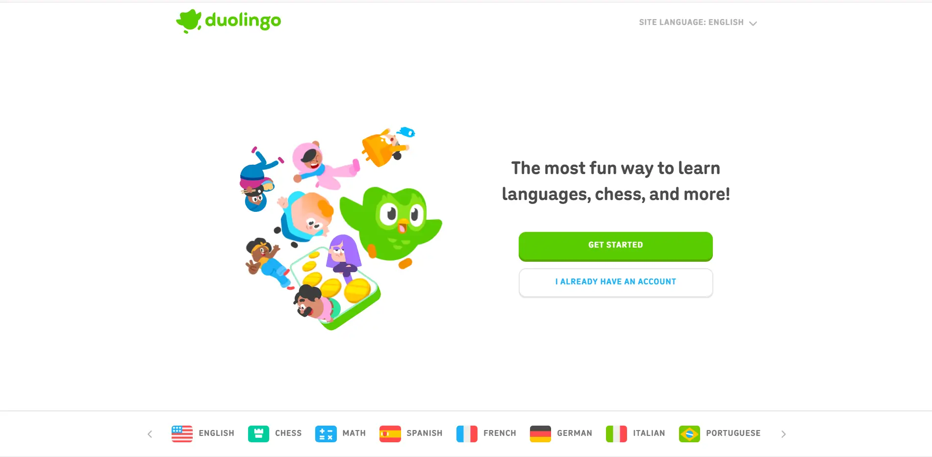 Duolingo language learning platform.